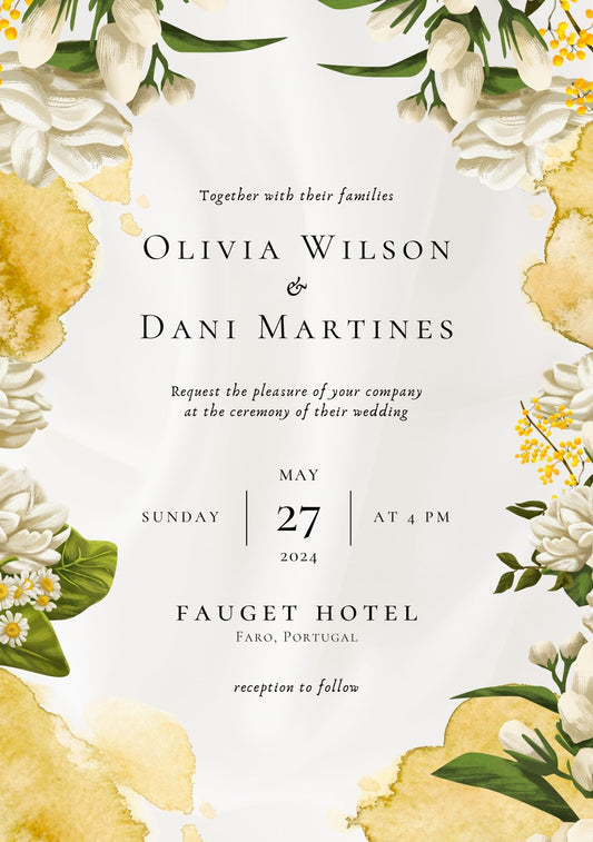 Yellow Love Wedding Invite